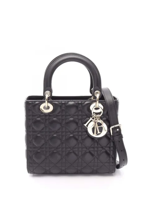 Christian Dior Pre-Owned 2010-2026 ミディアム ラムスキン カナージュ レディ ディオール サッチェルバッグ