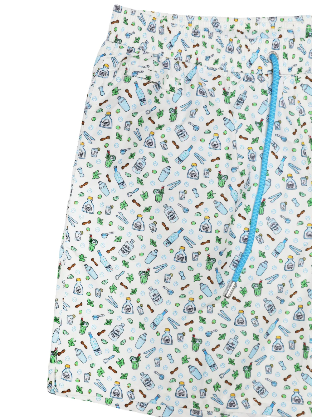 MC2 Saint Barth Zwembroek met cocktail-print en trekkoord Beige