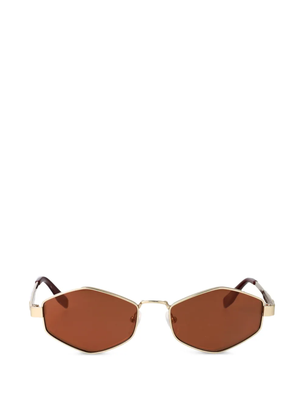 Karl Lagerfeld geometric-frame monogram sunglasses - Gold