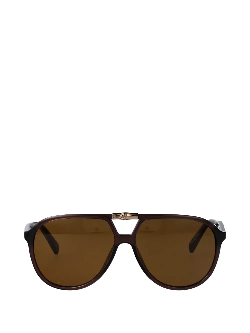 Longchamp Bamboo pilot-frame sunglasses - Marrone