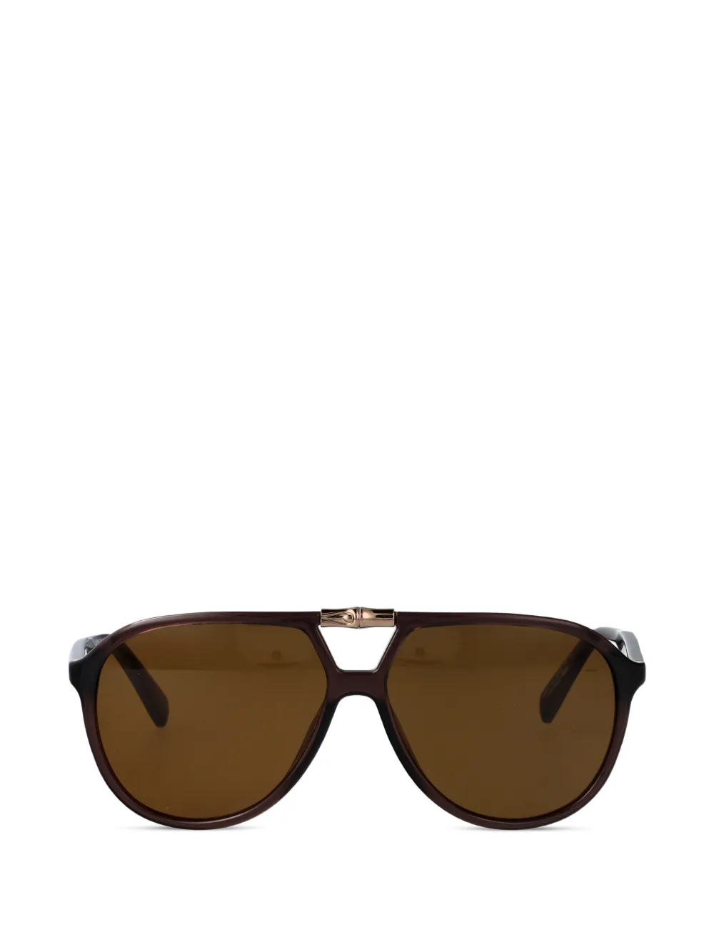 Longchamp Bamboo pilot-frame sunglasses - Marrone
