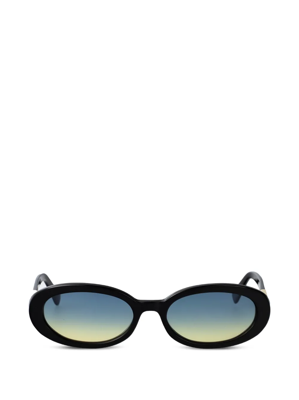 Longchamp oval-frame logo-plaque sunglasses - Schwarz