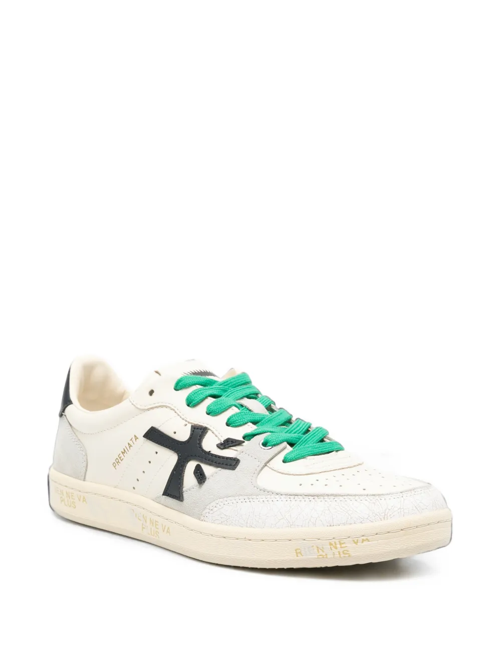 Premiata Clay logo-patch sneakers Beige