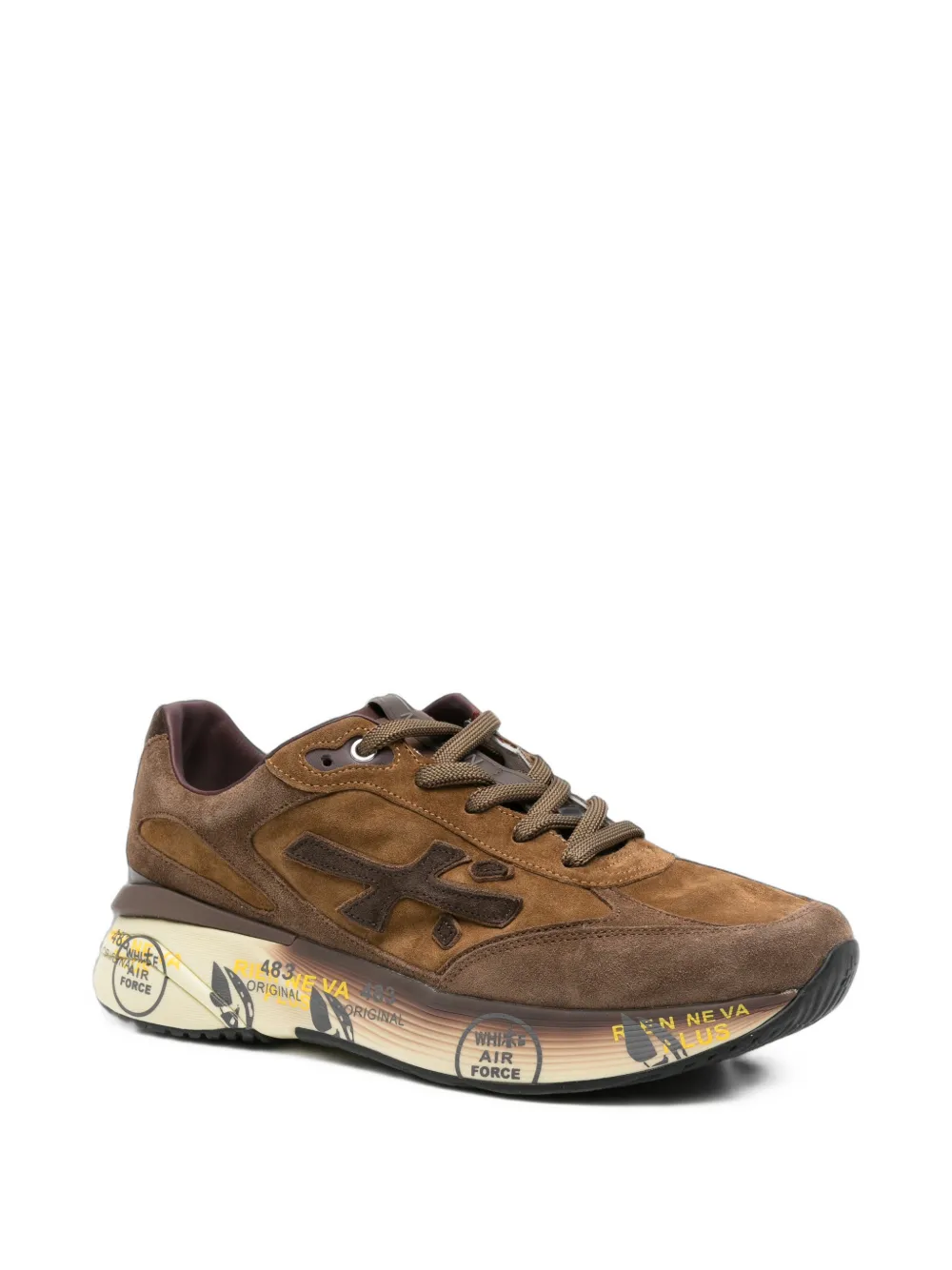 Premiata Moe Run panelled suede sneakers Bruin