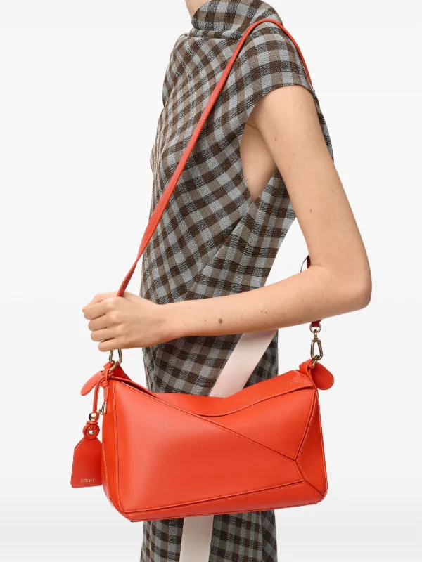 LOEWE Medium Featherlight Puzzle Bag In Nappa Lambskin | Orange