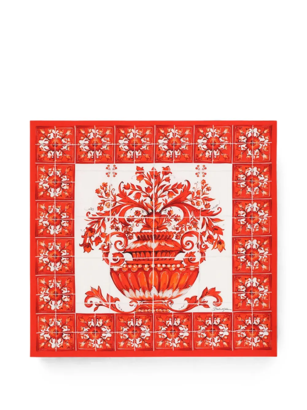 Dolce & Gabbana Majolica-print silk scarf - Rot