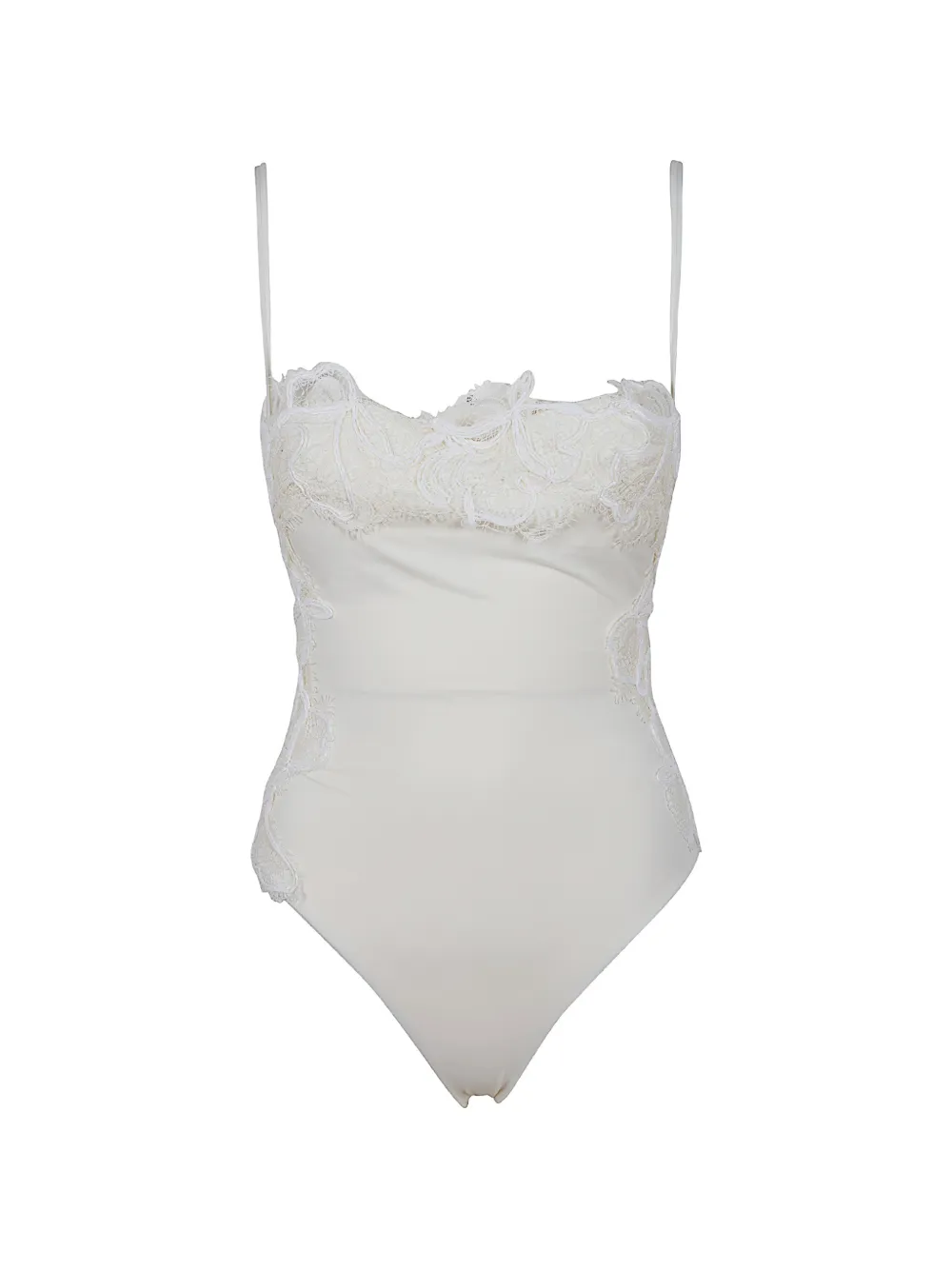 Ermanno Scervino lace-trim swimsuit - Bianco