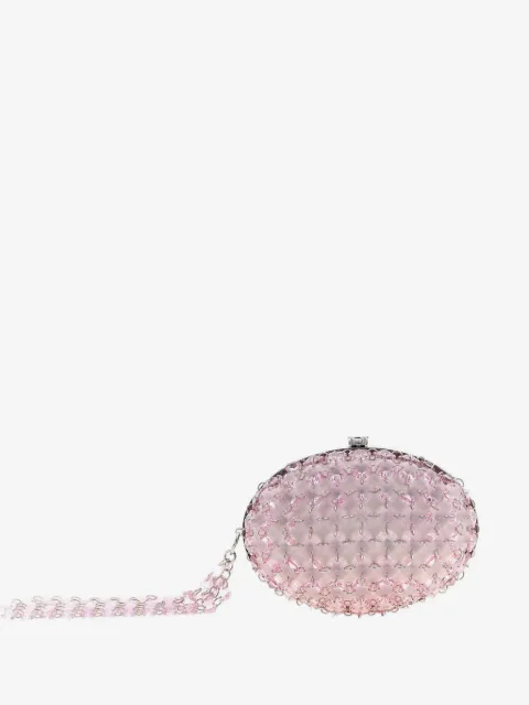 Self-Portrait crystal-chain clutch bag