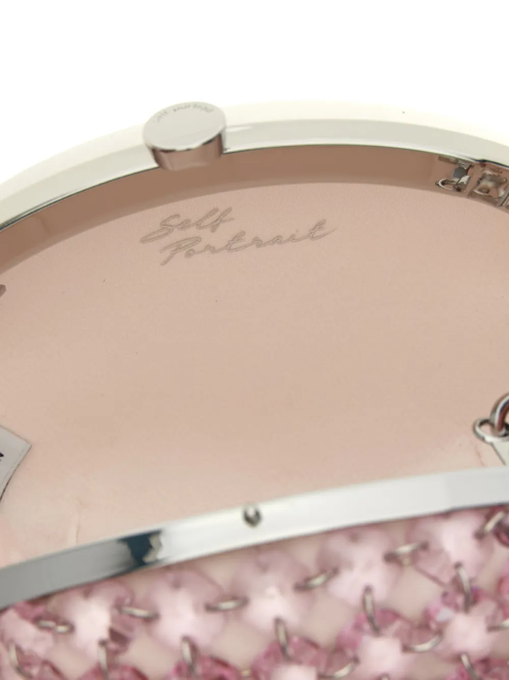 Self-Portrait Clutch met kristallen ketting Roze