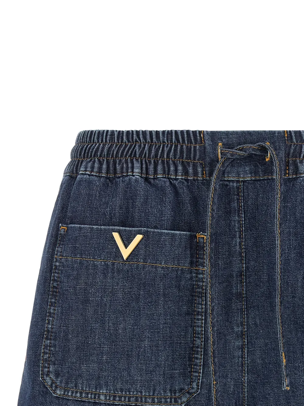 Valentino Garavani VLogo chambray shorts Blauw