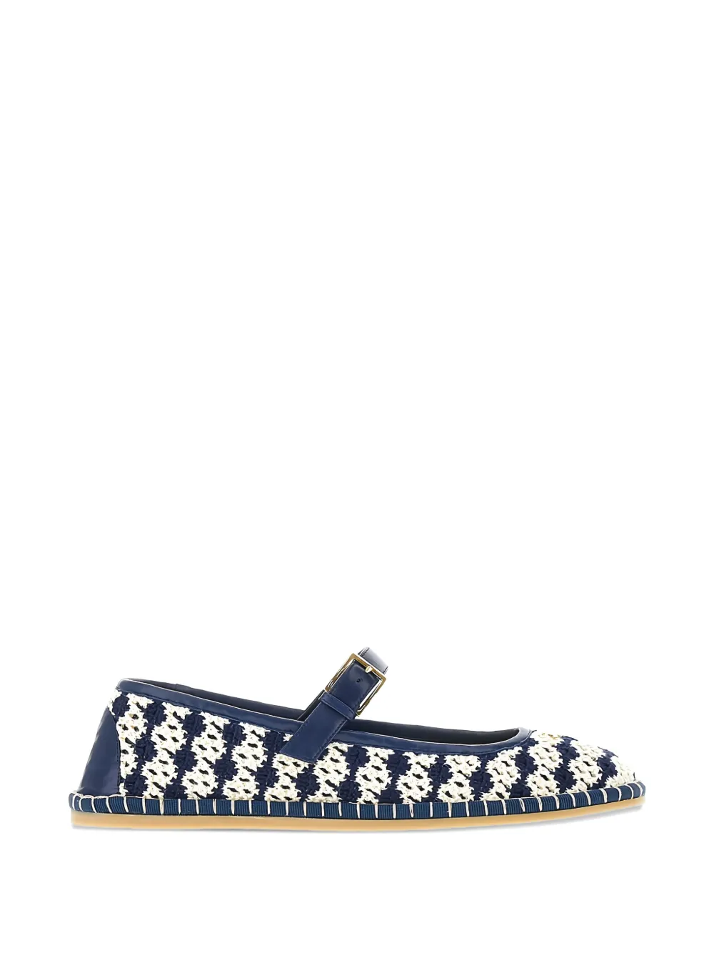 Valentino Garavani La Cruisette VLogo crochet-knit ballet flats - Blu