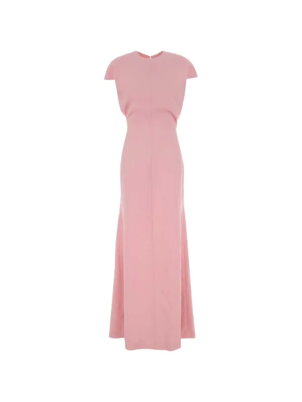jil sander cut out dress Open Back Short-Sleeve Long Wool Dress, Candy Pink, Women's, 40 IT (4 US) Stud size:28 short gold cocktail dress Chenille dress shaped cutout at the