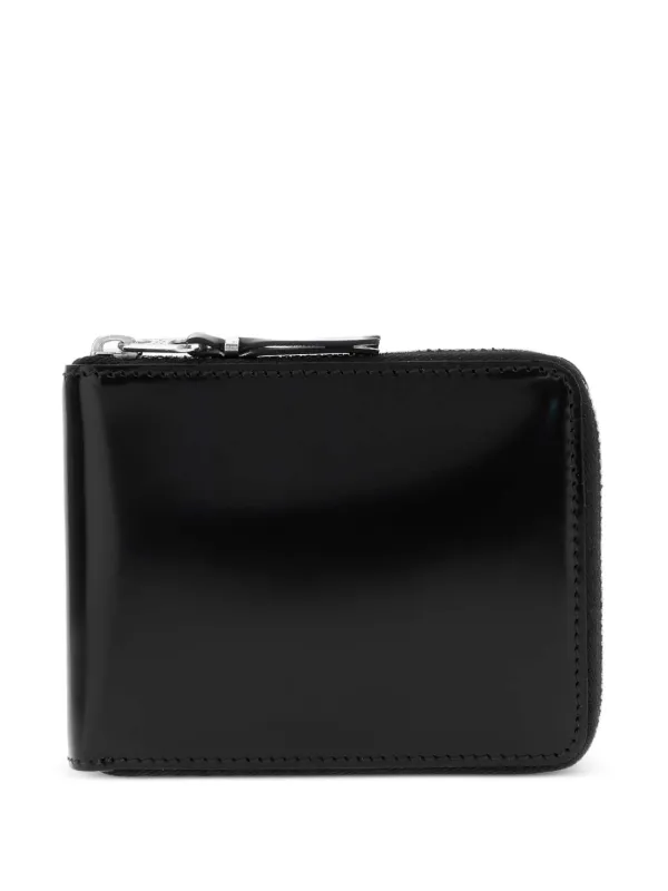 Comme des Garçons Polished Leather Wallet in Black