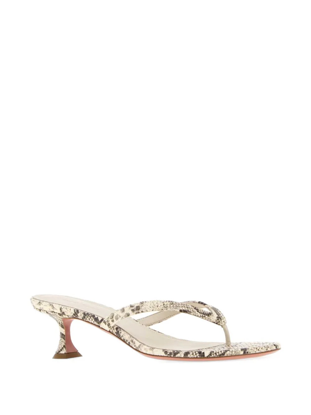 Amina Muaddi Juliette snakeskin-effect thong sandals Beige
