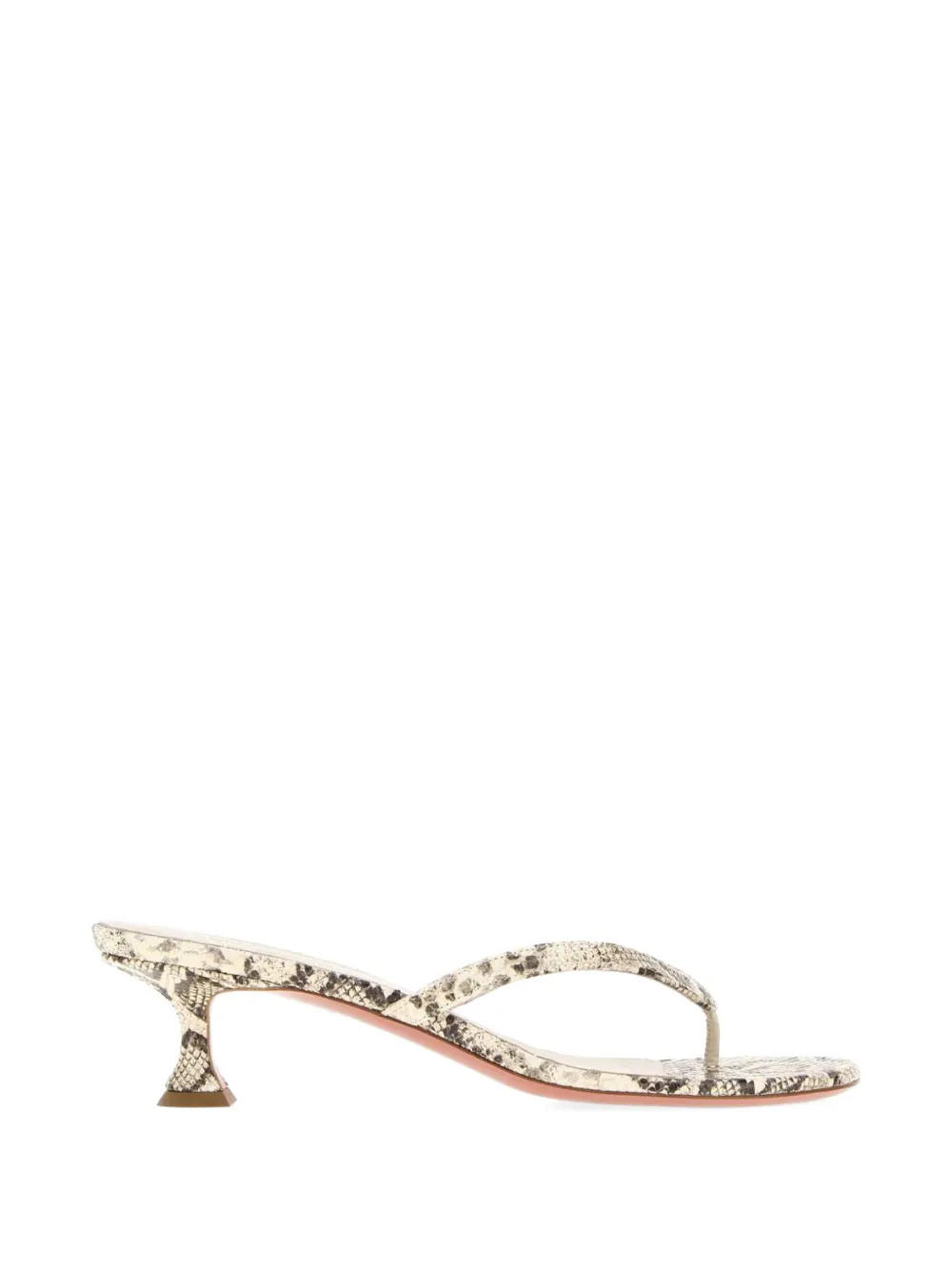 Amina Muaddi Juliette snakeskin-effect thong sandals - Toni neutri