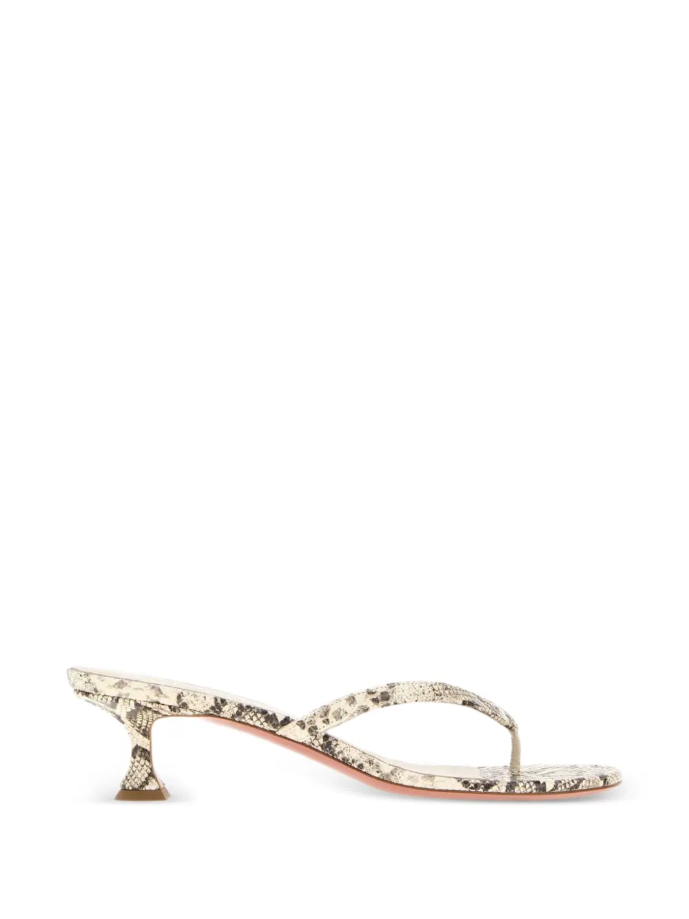 Amina Muaddi Juliette snakeskin-effect thong sandals Beige