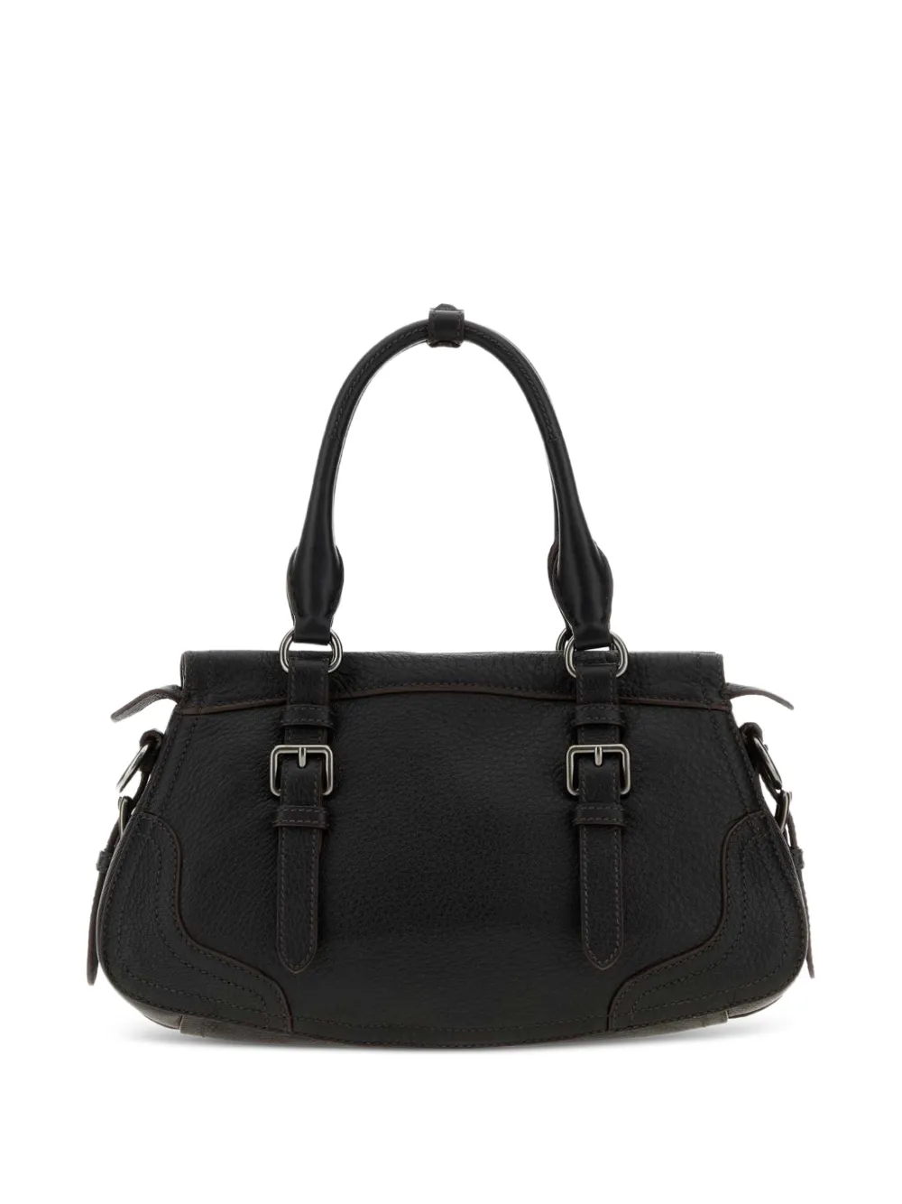 Prada Leren shopper met gespdetail Zwart