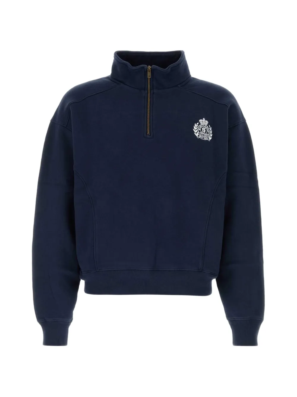 Sporty & Rich Bestickter NY Crest Pullover - Blau