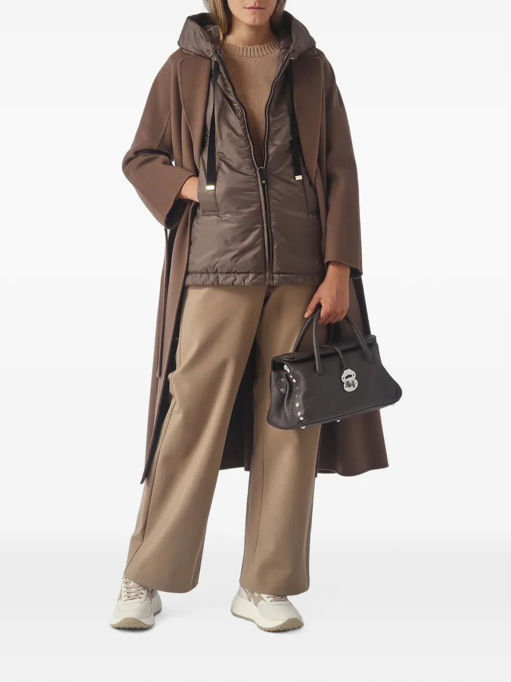 'S Max Mara Esturia wollen jas met ceintuur Bruin
