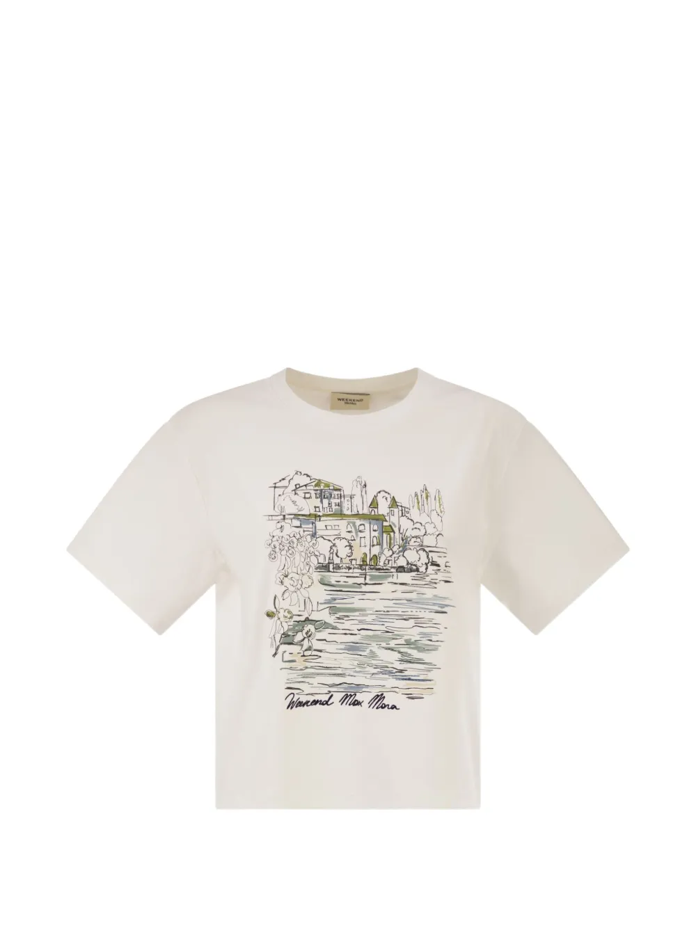 Weekend Max Mara graphic-print cotton T-shirt - Bianco