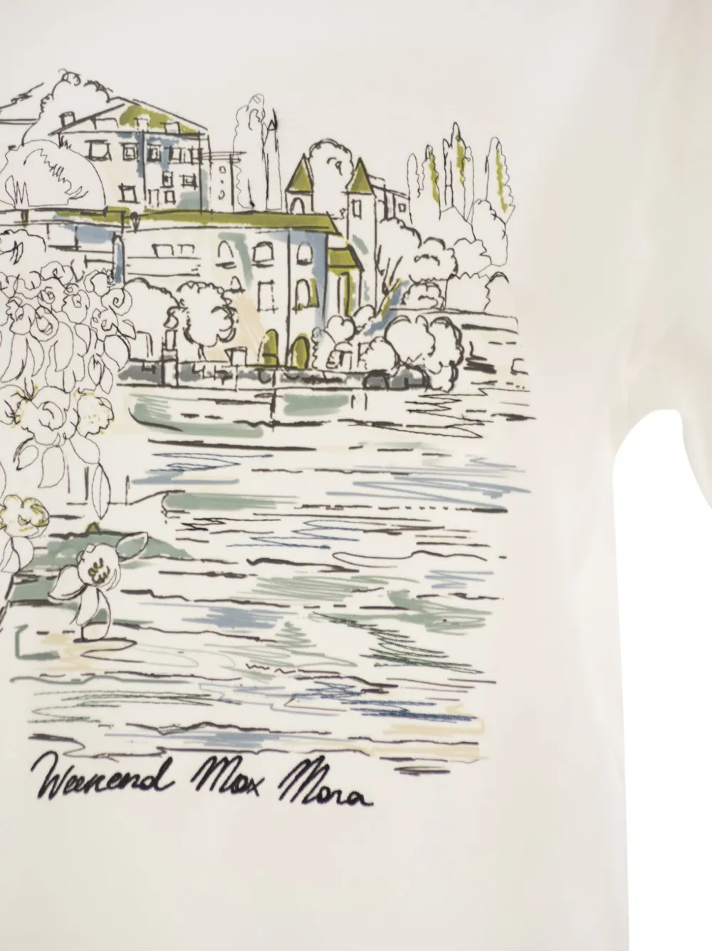 Weekend Max Mara Katoenen T-shirt met logoprint Wit