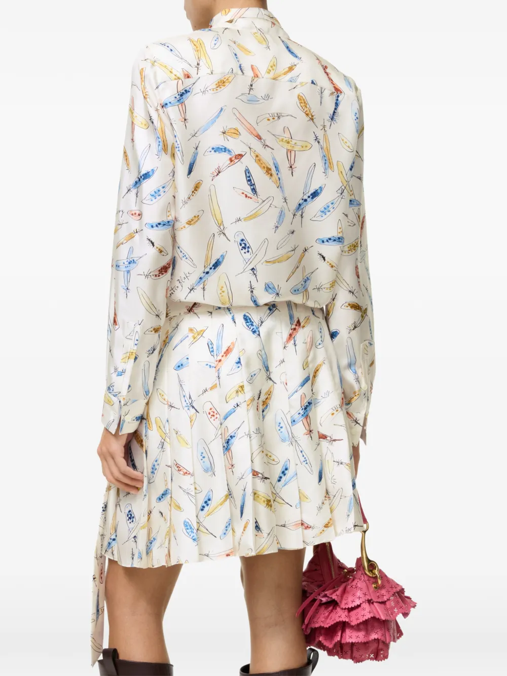 Burberry Zijden blouse met verenprint Wit