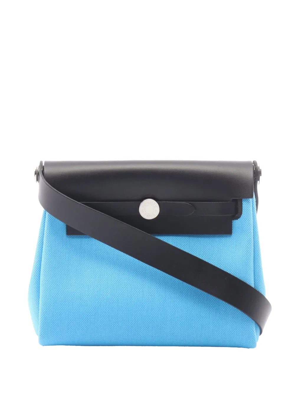 Hermès Pre-Owned 2024 Military Toile and Vache Hunter Herbag Zip 20 crossbody bag - Blu