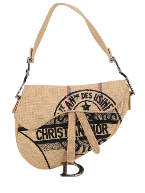 Christian Dior Pre-Owned 2021-2026 Jute Union Embroidered Saddle Bag shoulder bag