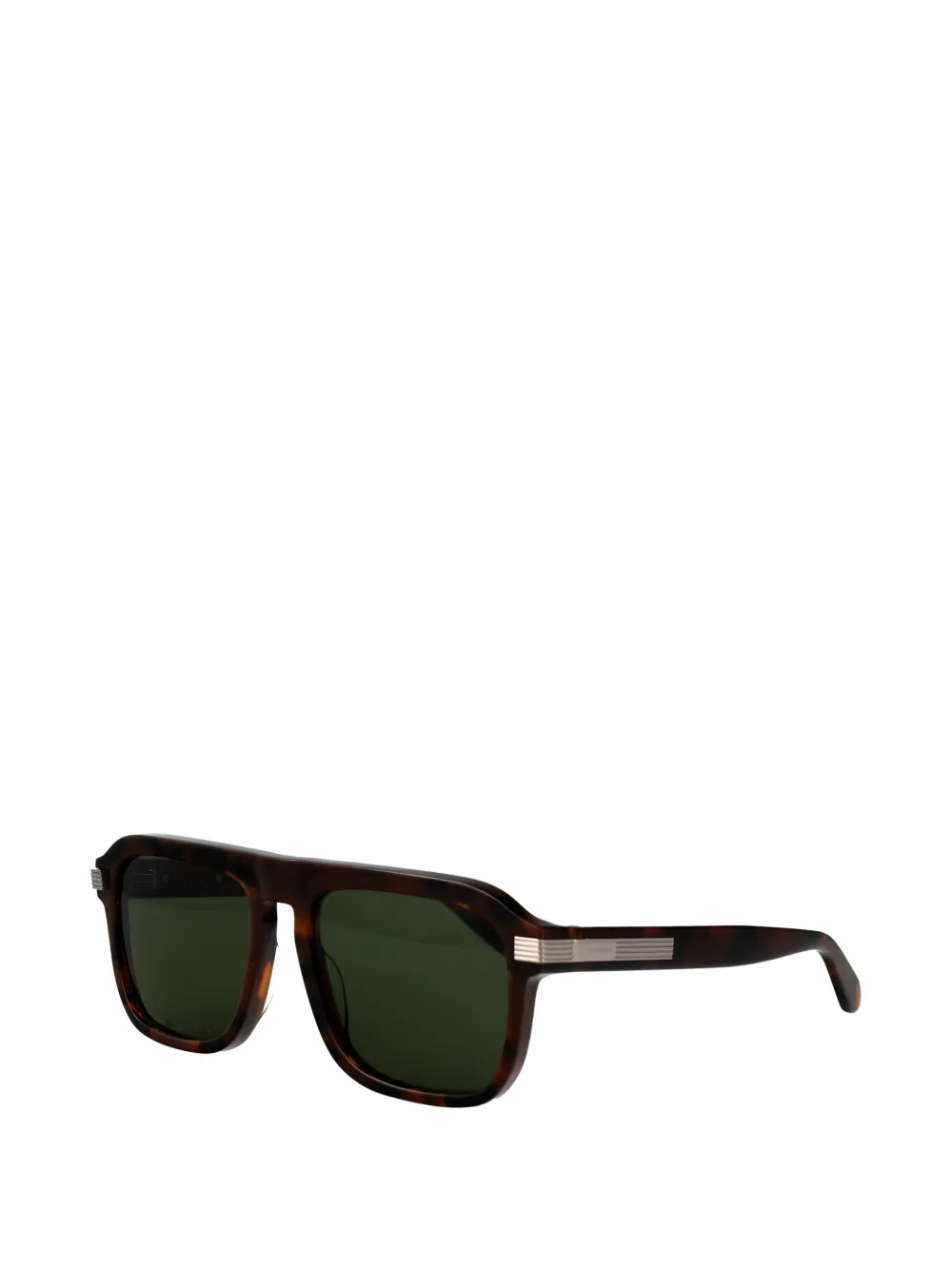 Ferragamo Eyewear Zonnebril met vierkant montuur en schildpadschild design Bruin