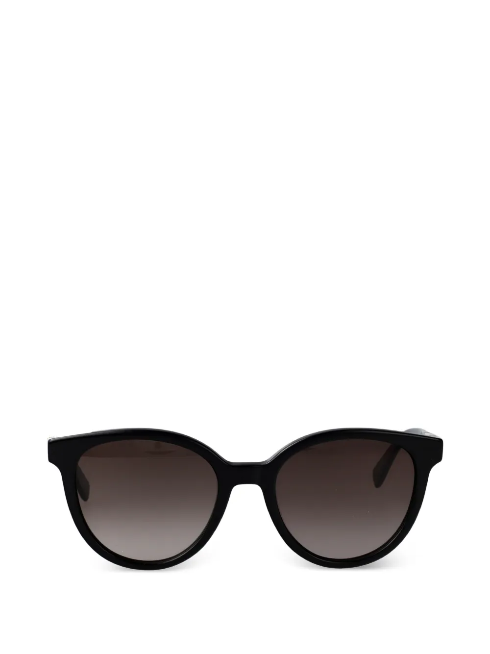 Longchamp logo-plaque round-frame sunglasses - Schwarz