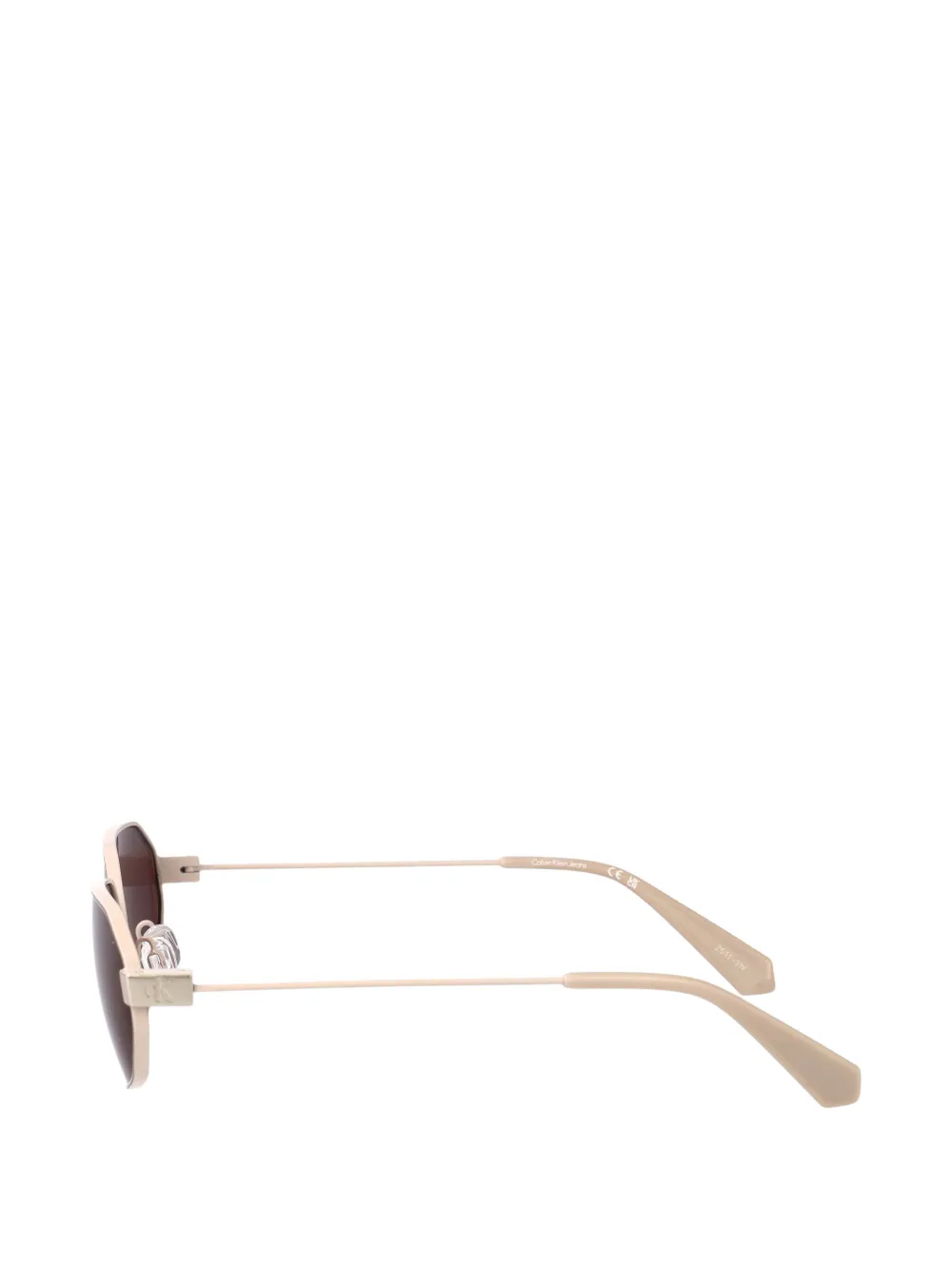Calvin Klein Jeans Zonnebril met geometrisch montuur Beige