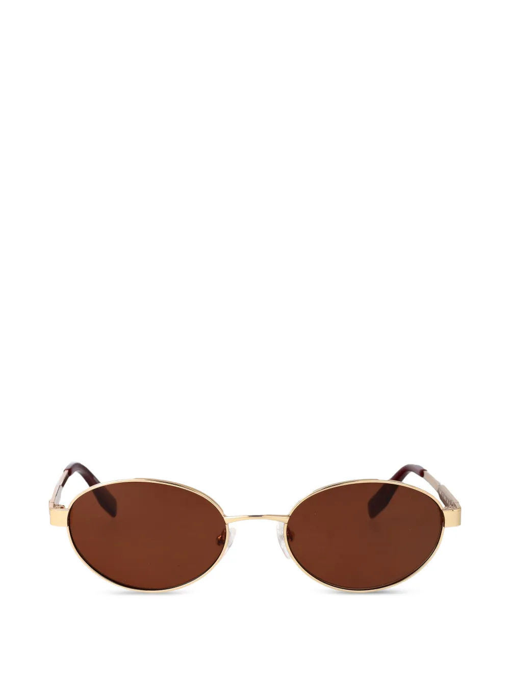 Karl Lagerfeld logo-plaque oval-frame sunglasses - Gold