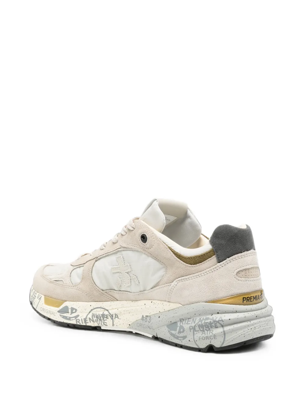 Premiata Mase suede-panelled sneakers Beige