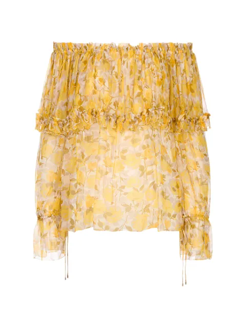 Chloé floral-print ruffled blouse