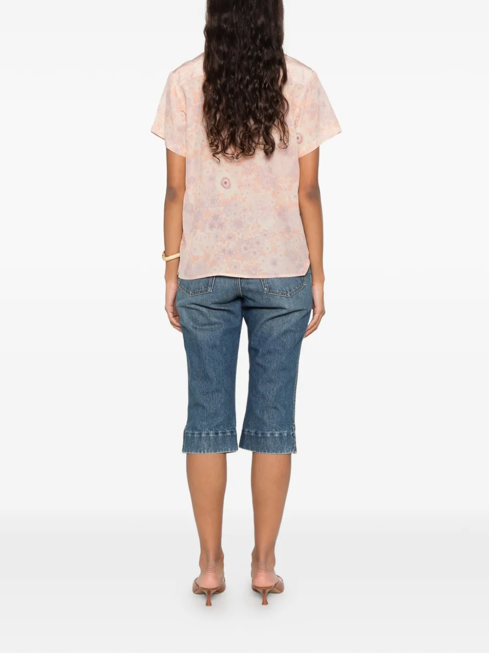 Chloé Blouse met geborduurd logo en bloemen-print Roze