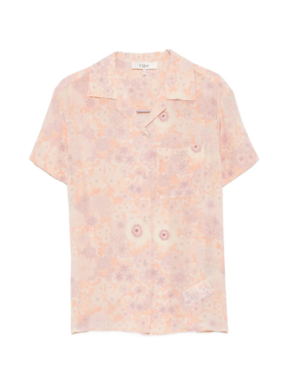 Chloé floral-print logo-embroidered shirt - Pink