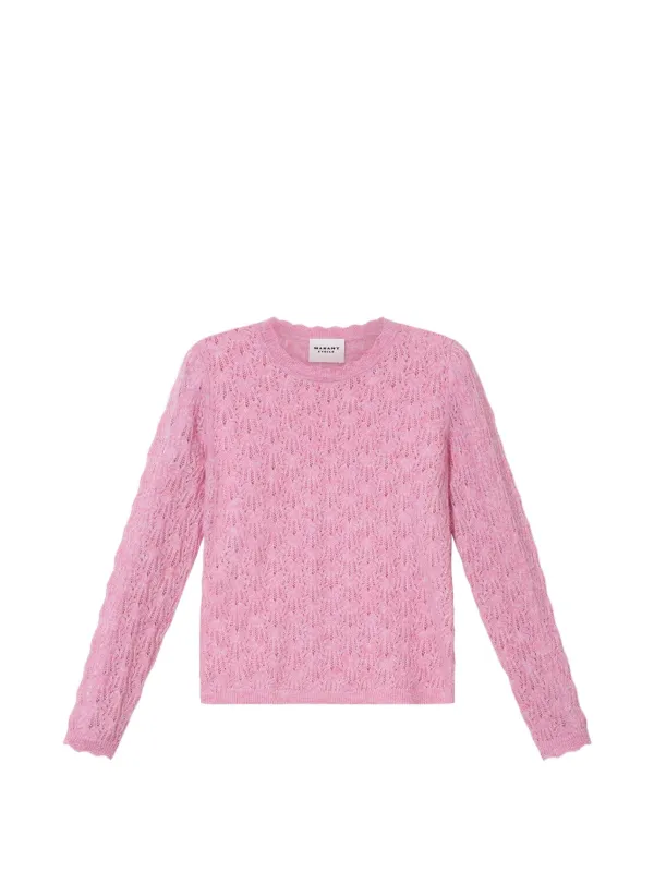 Marant Étoile Obeline Openwork Knit Sweater in Pink