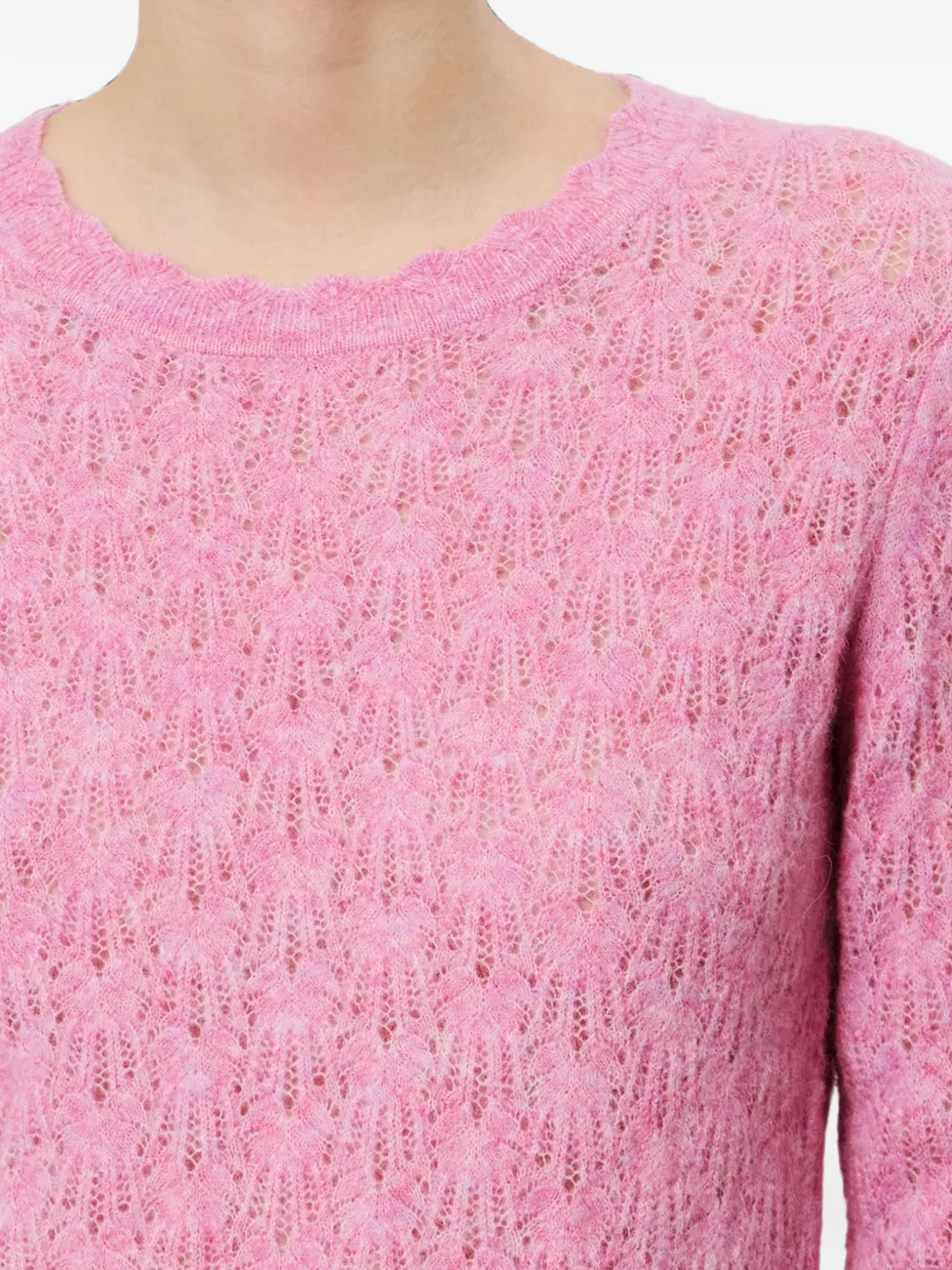 MARANT ÉTOILE Obeline Openwork Knit Sweater in Pink, view 4