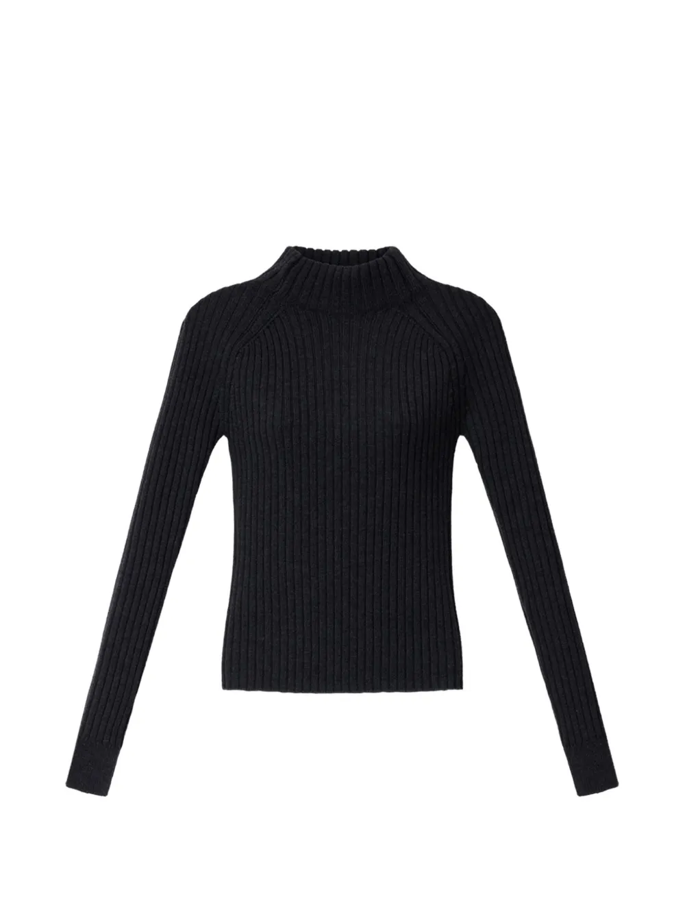 ISABEL MARANT Virginia ribbed-knit mock-neck sweater - Schwarz
