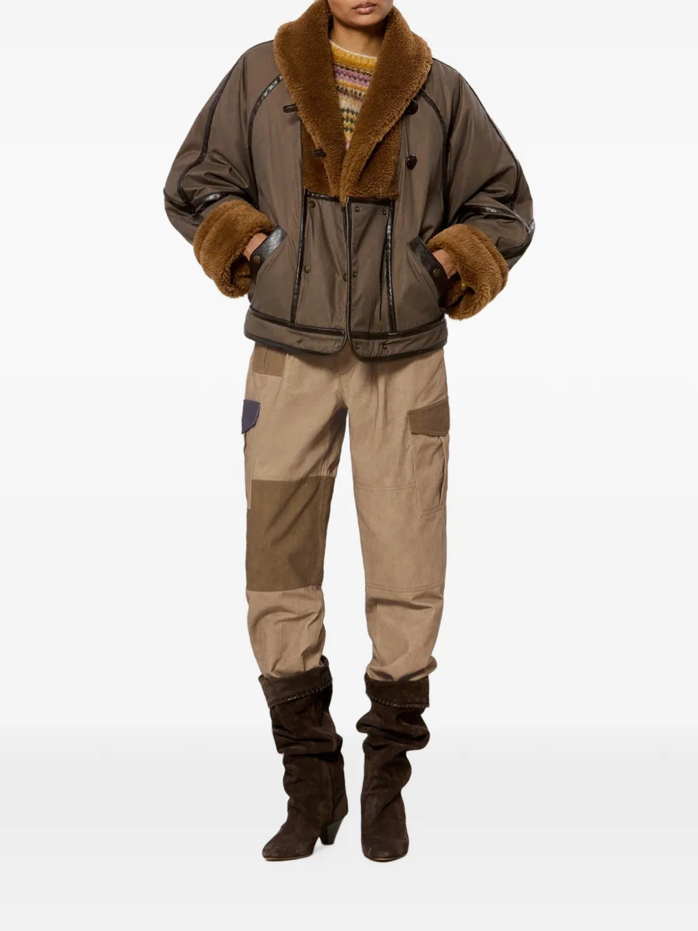 MARANT ÉTOILE patchwork cotton cargo pants