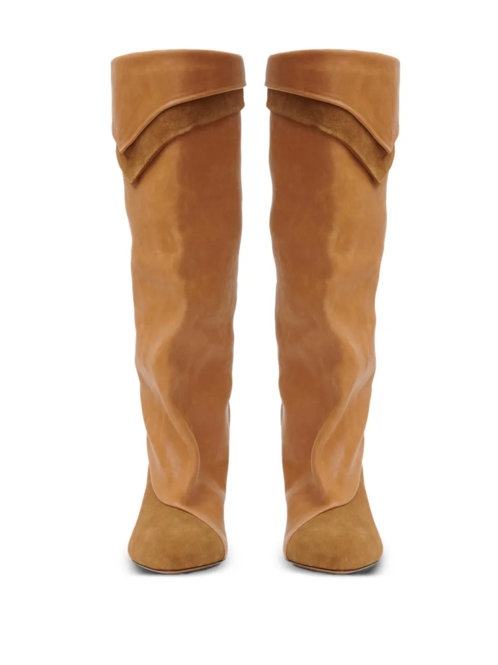 ISABEL MARANT Lezra pointed-toe panelled high boots Bruin