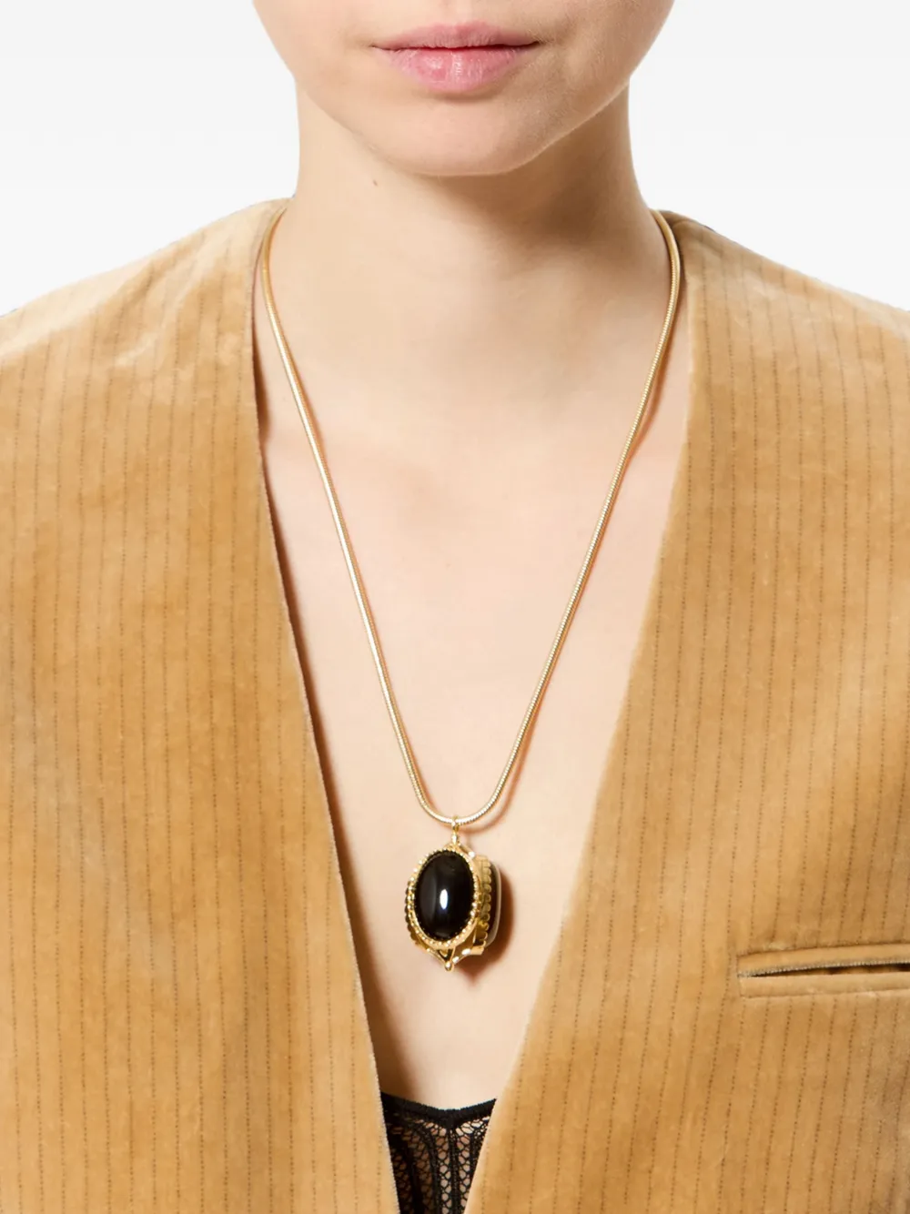 ISABEL MARANT Hanae Long Necklace in Gold, view 2
