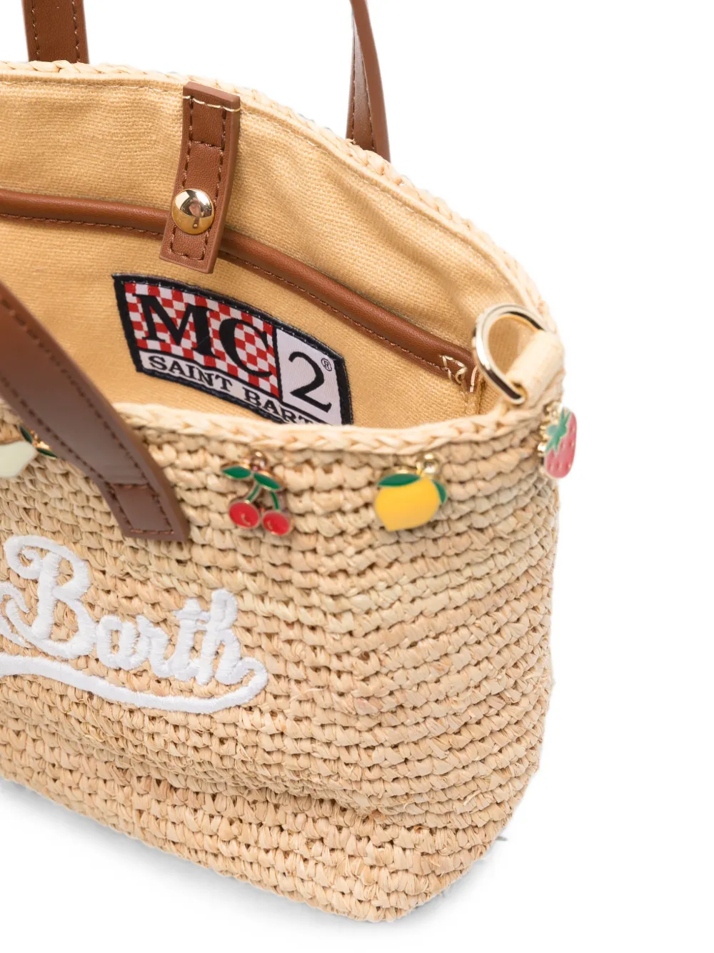 MC2 Saint Barth City mini-shopper met fruitbedel Beige