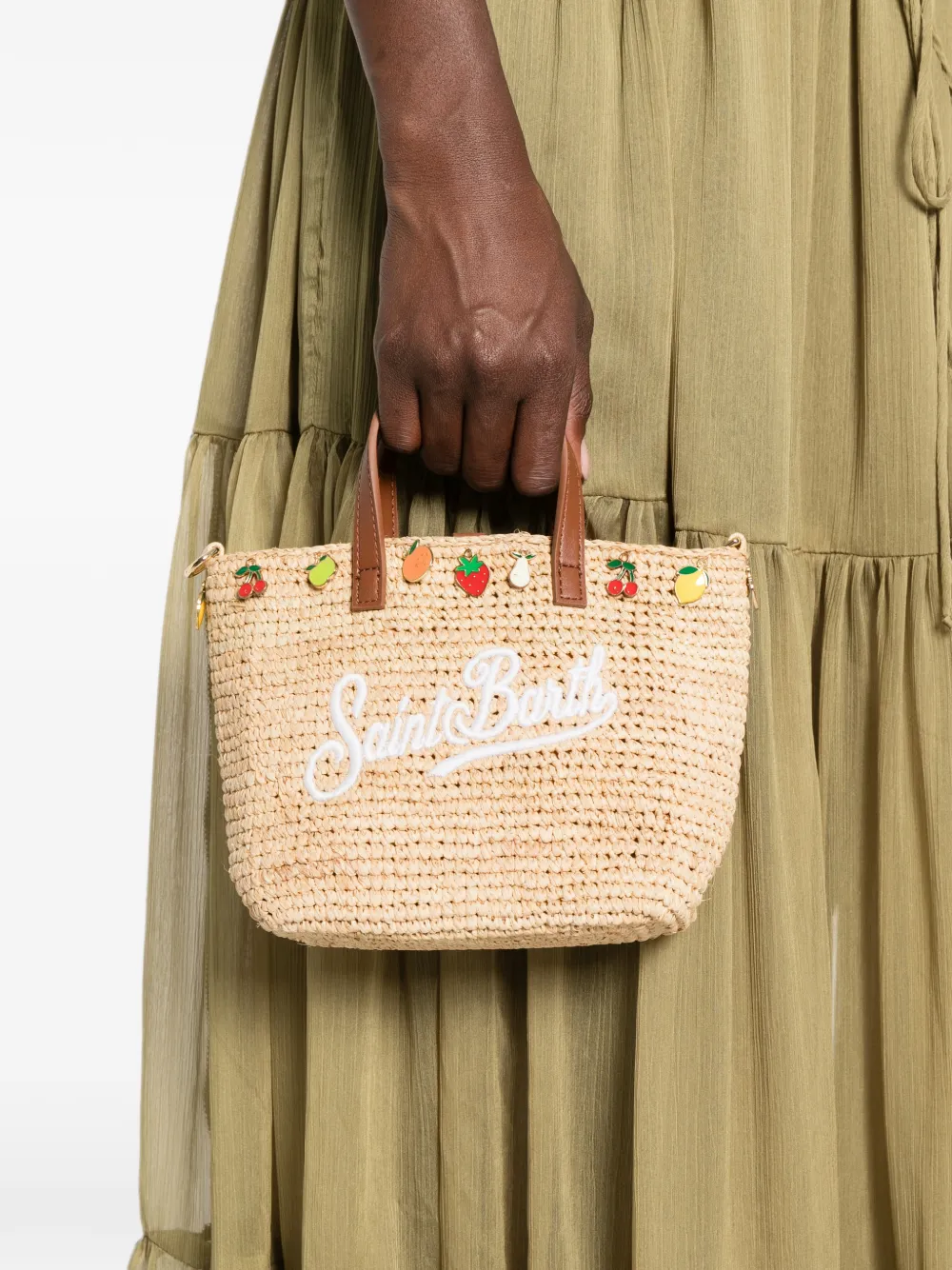 MC2 Saint Barth City mini-shopper met fruitbedel Beige