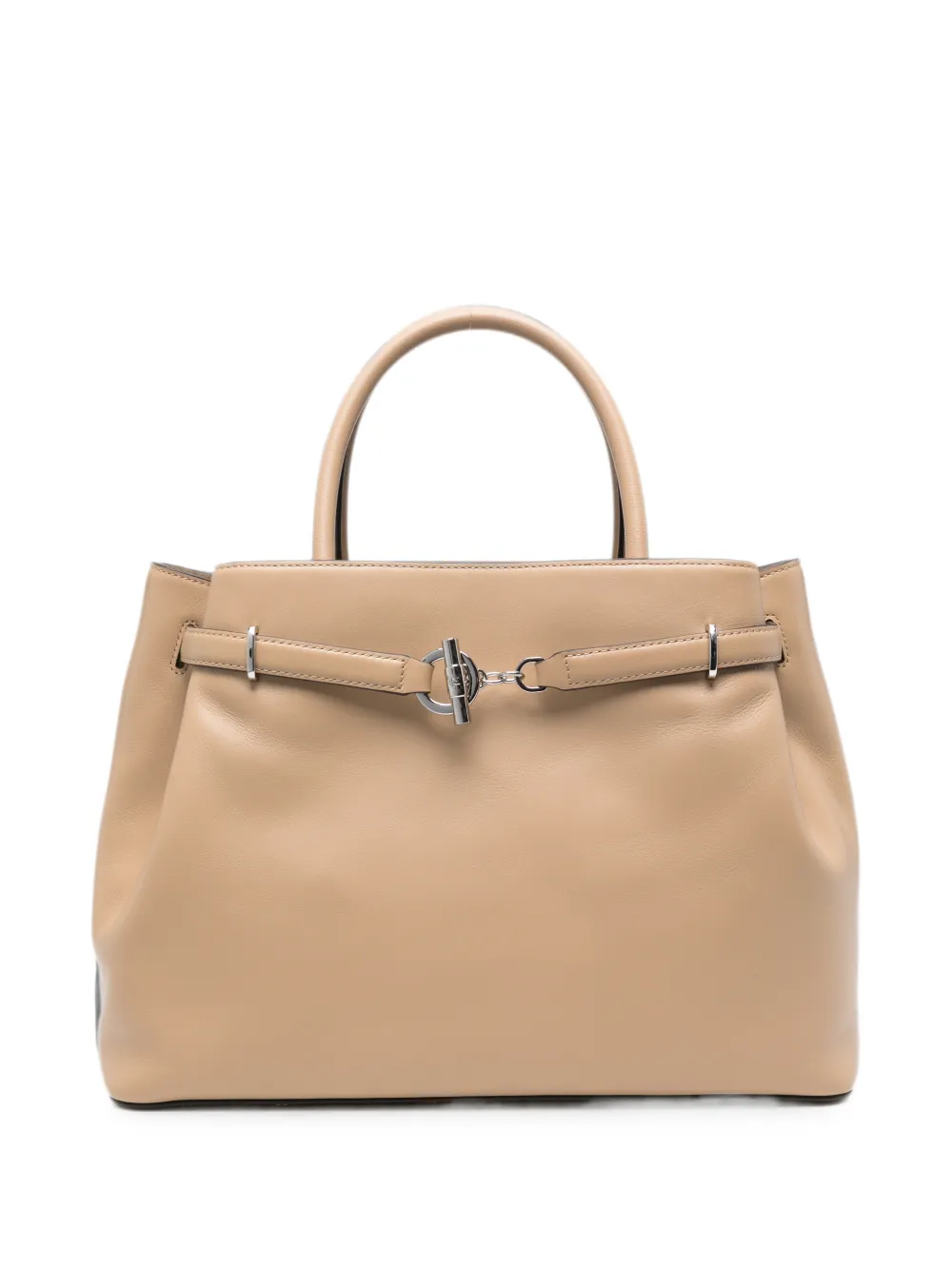 Lauren Ralph Lauren logo-plaque leather tote bag - Toni neutri