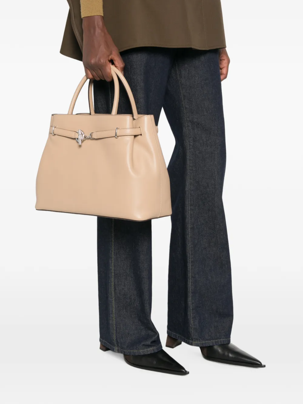 Lauren Ralph Lauren Shopper met logoplakkaat Beige