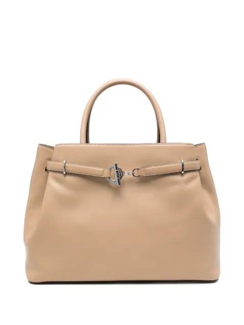 Lauren Ralph Lauren logo-plaque leather tote bag