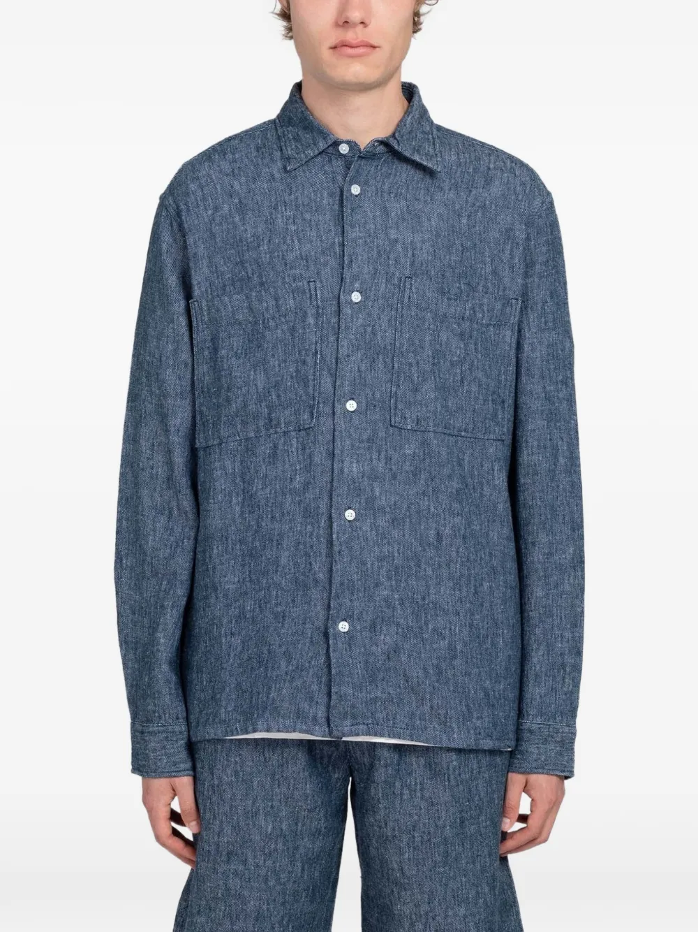 MINIMUM Titan patch-pocket shirt - Blu