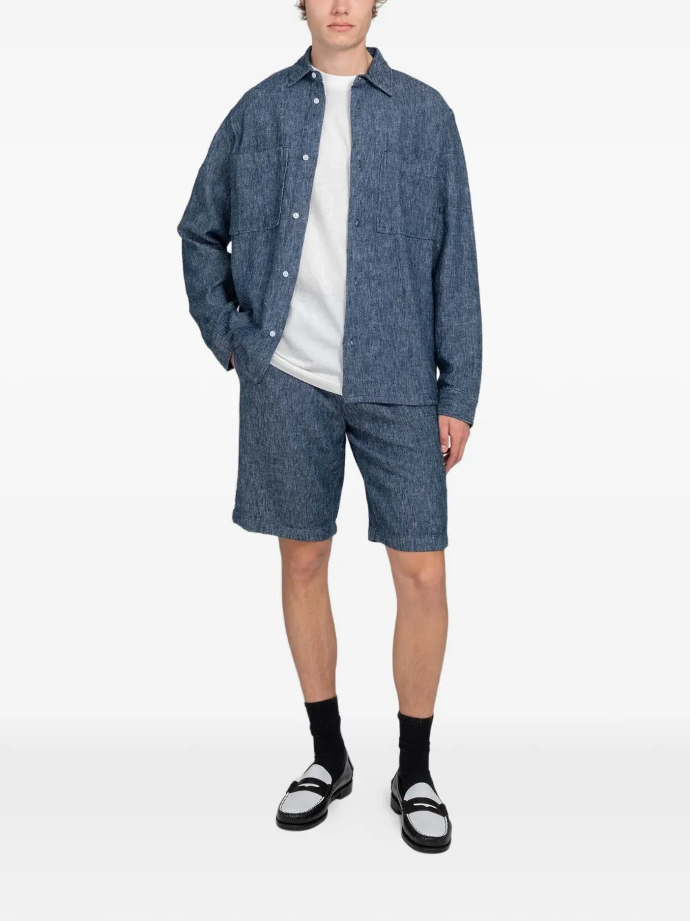  Minimum Camisa Titan Con Bolsillo De Parche - Azul 