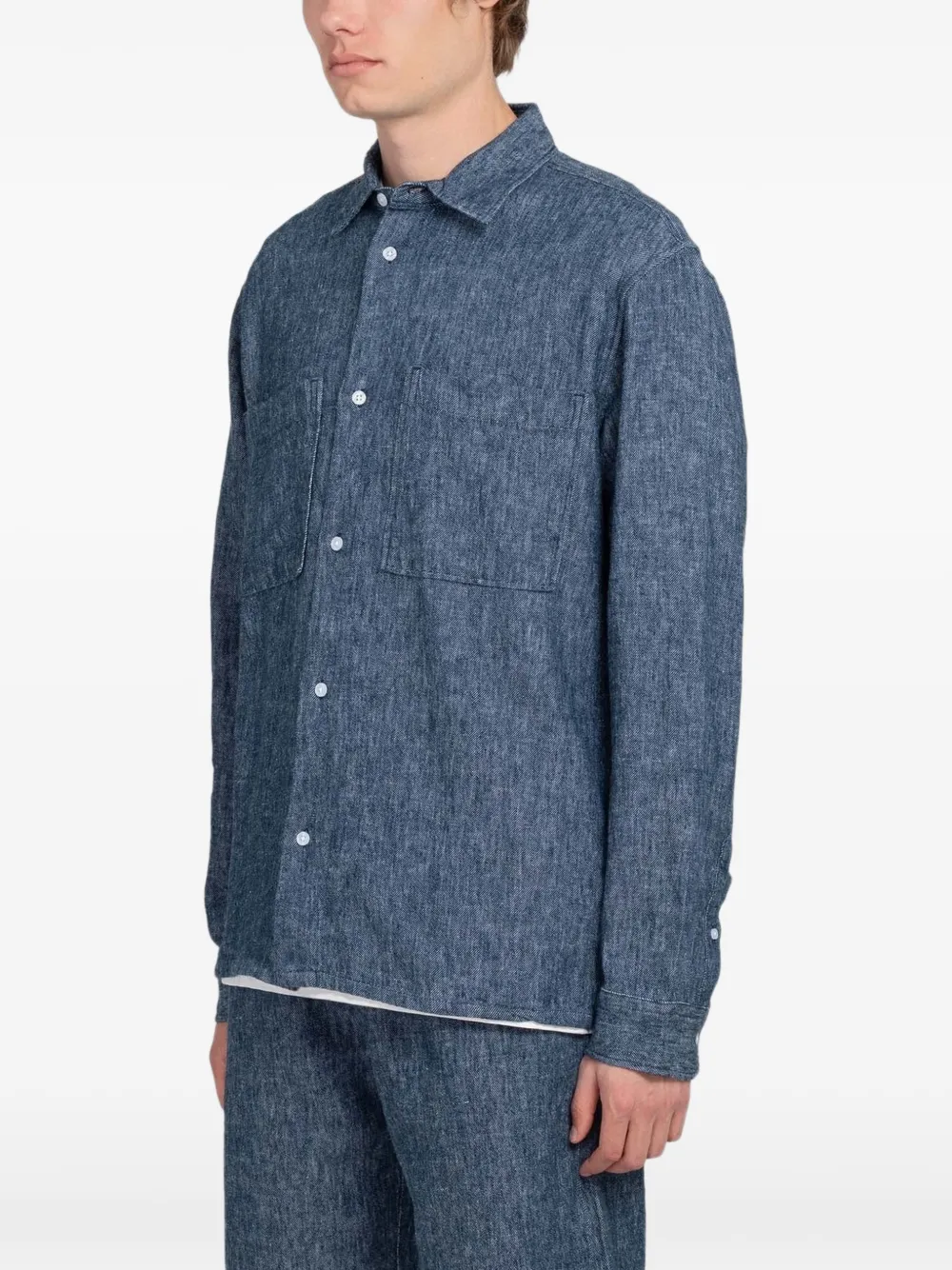  Minimum Camisa Titan Con Bolsillo De Parche - Azul 